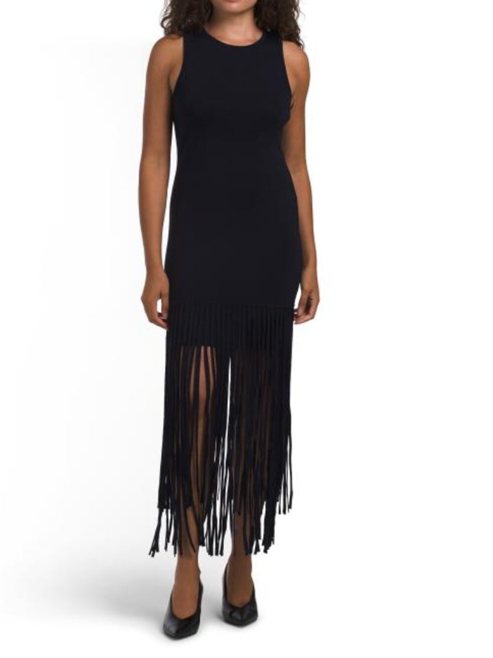 TOCCIN Racer Mini Dress With Fringe